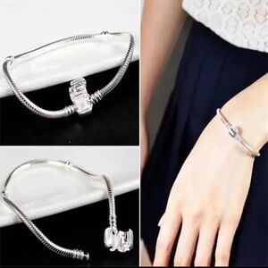 Snake Chain Charm Bracelets for Charm 925 sterling silver 7,08 Inches 18cm